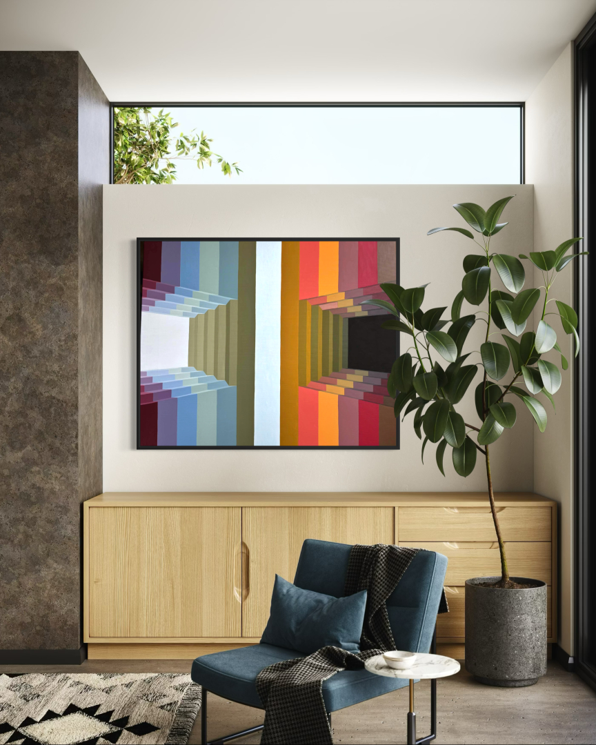 Válaszút, 80x100cm, geometrikus absztrakció, 02